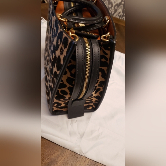 Coach Rogue Haircalf Leopard Print Glovetanned Leather Bag - Picture 7 of 16